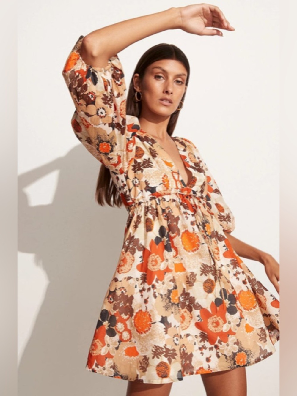 Faithfull The Brand Faria Mini Kaiya Floral Print Dress Size 4 — image 2 of 8
